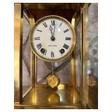 Seth Thomas Brass Crystal Regulator Mantel Clock w Pendulum As Is