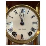 Seth Thomas Brass Crystal Regulator Mantel Clock w Pendulum As Is