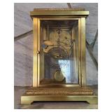 Seth Thomas Brass Crystal Regulator Mantel Clock w Pendulum As Is