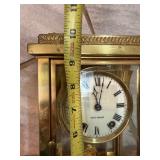 Seth Thomas Brass Crystal Regulator Mantel Clock w Pendulum As Is