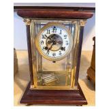 Waterbury Crystal Regulator Mantel Clock Brass Glass Case Parts/Repair