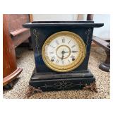 Seth Thomas Vintage Mantel Clock Black Case Roman Dial Untested