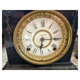 Seth Thomas Vintage Mantel Clock Black Case Roman Dial Untested