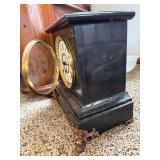 Seth Thomas Vintage Mantel Clock Black Case Roman Dial Untested