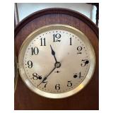 Seth Thomas Tambour Mantel Clock Wood Case Mechanical Strike Vintage