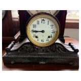 Antique Ansonia Mantel Clock Cast Iron Case 8 Day As Found