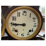 Antique Ansonia Mantel Clock Cast Iron Case 8 Day As Found