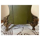 Antique Painted Wood Mantel Clock w Gilt Metal Mounts, Unattributed