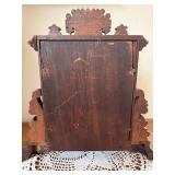 Antique Victorian Eastlake Walnut Mantel Shelf Clock Carved Case