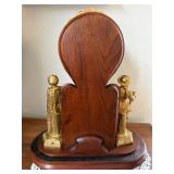 Ansonia Figural Mantel Clock Under Plastic/Acrylic Dome Cover- Untested