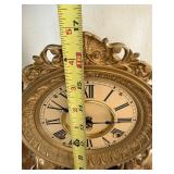 Ansonia Figural Mantel Clock Under Plastic/Acrylic Dome Cover- Untested