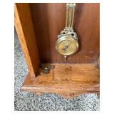 Waterbury Halifax 8 Day Oak Wall Clock Antique w Key Pendulum