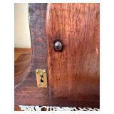 Vintage German Tambour Mantel Clock Wood Case Mechanical Strike