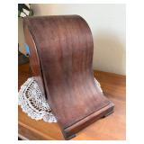 Vintage German Tambour Mantel Clock Wood Case Mechanical Strike