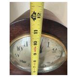 Vintage German Tambour Mantel Clock Wood Case Mechanical Strike
