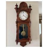 Antique Style Wooden Wall Regulator Clock w Pendulum Roman Dial
