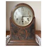 Seth Thomas Tambour Mantel Clock Westminster Chime Wood Case