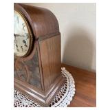 Seth Thomas Tambour Mantel Clock Westminster Chime Wood Case