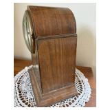 Seth Thomas Tambour Mantel Clock Westminster Chime Wood Case