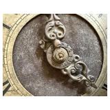 Vintage Dutch Style Wall Clock w Brass Weights Chains Wood Case