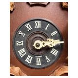 Vintage German Carved Wood Cuckoo Clock w Weights Pendulum, As Is