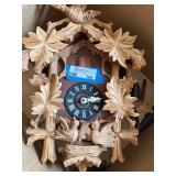 Vintage German Carved Wood Cuckoo Clock w Weights Pendulum, As Is