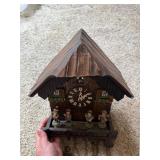 Vintage Chalet Cuckoo Wall Clock 4 Dancers Musicians Pendulum Chains