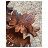 German Carved Wood Cuckoo Wall Clock w Squirrels Pendulum (As-Is) - Untested