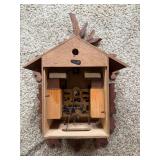 German Carved Wood Cuckoo Wall Clock w Squirrels Pendulum (As-Is) - Untested