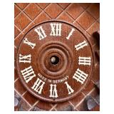 German Carved Wood Cuckoo Wall Clock w Squirrels Pendulum (As-Is) - Untested