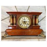 Antique Seth Thomas Adamantine Mantel Clock Ornate Column Case