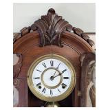 Kroeber Mariposa 1875 Mantel Clock - Ornate Carved Walnut Case