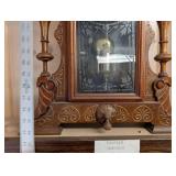 Kroeber Mariposa 1875 Mantel Clock - Ornate Carved Walnut Case