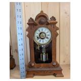 F. Kroebe No. 8 Cortlandt St. New York Mantel Clock - Oak Carved Case