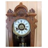 F. Kroebe No. 8 Cortlandt St. New York Mantel Clock - Oak Carved Case