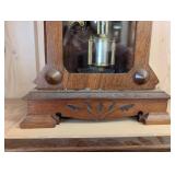 F. Kroebe No. 8 Cortlandt St. New York Mantel Clock - Oak Carved Case