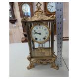 Seth Thomas Mantel Clock Brass & Glass Ornate Case Vintage Victorian Style