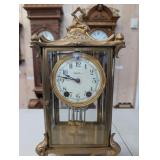 Seth Thomas Mantel Clock Brass & Glass Ornate Case Vintage Victorian Style