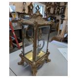 Seth Thomas Mantel Clock Brass & Glass Ornate Case Vintage Victorian Style