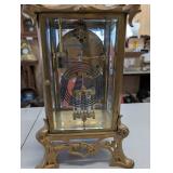 Seth Thomas Mantel Clock Brass & Glass Ornate Case Vintage Victorian Style