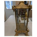 Seth Thomas Mantel Clock Brass & Glass Ornate Case Vintage Victorian Style