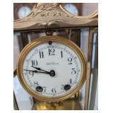 Seth Thomas Mantel Clock Brass & Glass Ornate Case Vintage Victorian Style