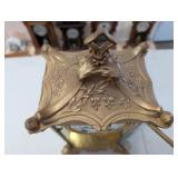 Seth Thomas Mantel Clock Brass & Glass Ornate Case Vintage Victorian Style