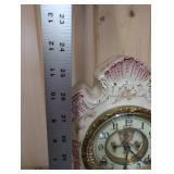 Ansonia Royal Bonn Mantel Clock - Floral Porcelain, 1895 Antique Decor
