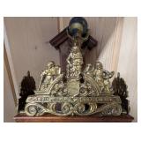 Ansonia Iron Side Clock (1885) - New York Movement, ornate brass crest
