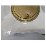 Porcelain Mantel Clock With Floral Crackle Glaze - Brass Bezel - 2-Wind Movement