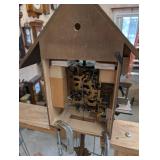 Black Forest Chalet Cuckoo Clock with Moving Balcony Figures & Pinecone Weights