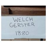 Welch Gerster 1880 Antique Oak Mantel Clock with Pendulum
