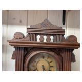 Welch Gerster 1880 Antique Oak Mantel Clock with Pendulum