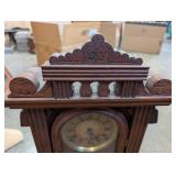 Welch Gerster 1880 Antique Oak Mantel Clock with Pendulum